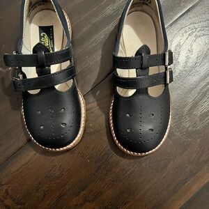 Classic Black Kids Dress Shoes with Buckle Straps